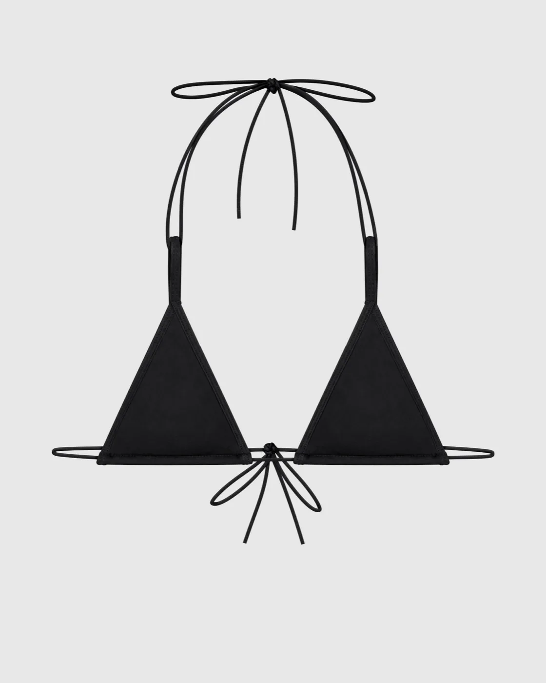 Lumi Sauna Bikini Top in black, a string triangle top